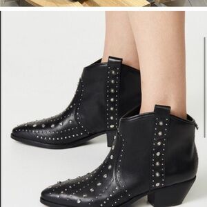 Sam & Edelman black Brian studded stud leather boots 7.5